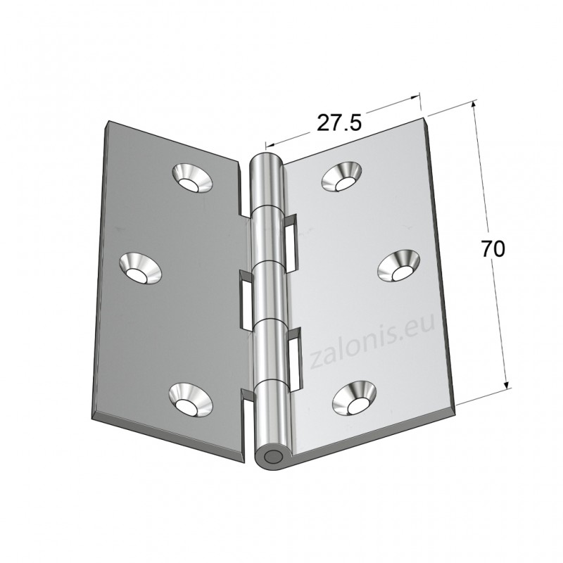 NICKEL PLATED BRASS FLAT HINGE 70x55 ITALY